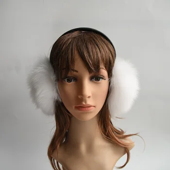 

really big raccoon fur fox fur earmuffs Korean 100% genuine fur earmuffs lovely personality plush fur ear cover winter warm