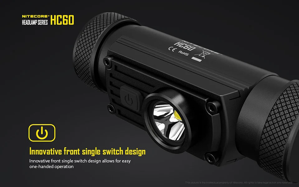 Nitecore HC60 налобный фонарь CREE XM-L2 U2 1000 люмен, водонепроницаемый фонарь для кемпинга и путешествий