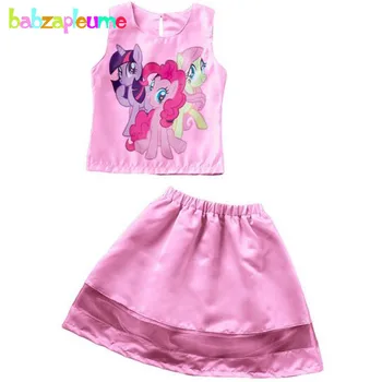 

3-8Year/Summer Children Girls Clothing set Boutique Kids Clothes Toddler Outfits Cartoon Top+Skirts 2pcs Baby Girls suits BC1422