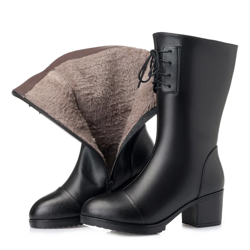 

ZXRYXGS Brand Shoes Woman Cold Resistant Warm comfort In-tube Boots Snow Boots 2018 New Winter Cow Leather Boots Martin Boots