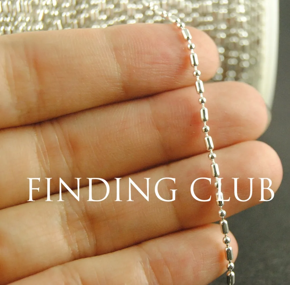 New factory price 5Meters 1.5mm Silver Color Metal Brass Bead Ball
