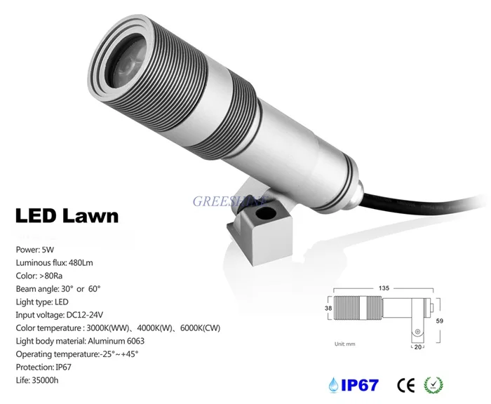 IP67 Водонепроницаемый DC12V24V низковольтный светодиодный ландшафтный светильник ing CREE 5 Вт садовый Точечный светильник лужайка лампа с подсветкой дерево прожектор точечный светильник