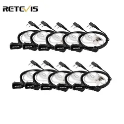 10 шт. Retevis Тайное Акустическая трубка Динамик гарнитуры PTT для Kenwood Baofeng UV-5R Retevis H777 RT5R RT22 Walkie Talkie C9003