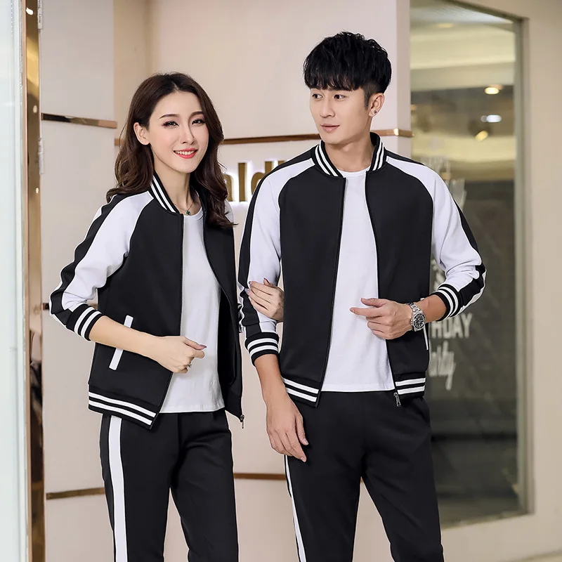 

Lovers Women Sportswear Men Tracksuit Zip Up Jacket Sweatshirt+pant Running Jogger Fitness Casual Training Outfit Set Sport Suit