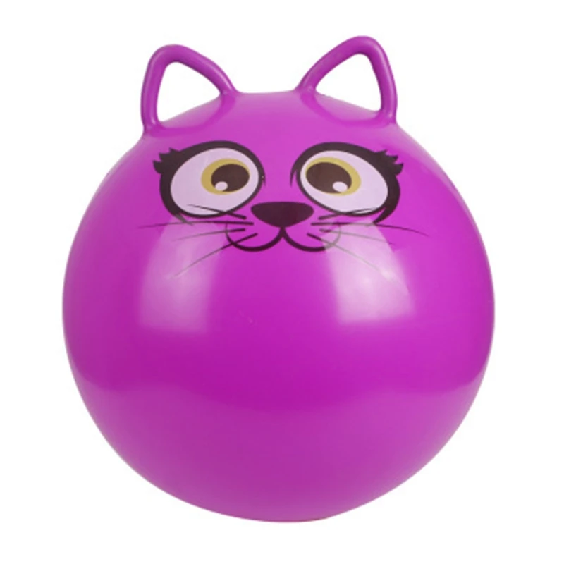 New 18" Cat Ear Inflatable Jump Ball Hopper Bounce Retro Ball With Handle Gift