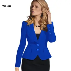 TUHAO плюс размеры 4XL 3XL Женский офисный жакет Женский топы корректирующие блейзер для женщин пиджаки для 2019 весна куртки с длинными рукавами