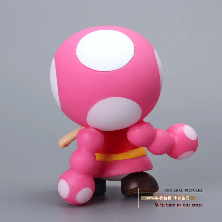 Free Shipping Super Mario Bros Figures Mushroom Toadette PVC Action Figure Model Toy Doll 3.5\