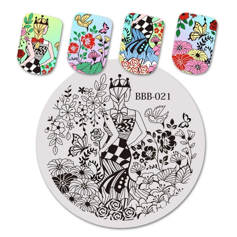 BeautyBigBang 1 шт. 5,6*5,6 см круглая пластина для штамповки ногтей Летняя тема шаблон искусство шаблоны штамп инструмент
