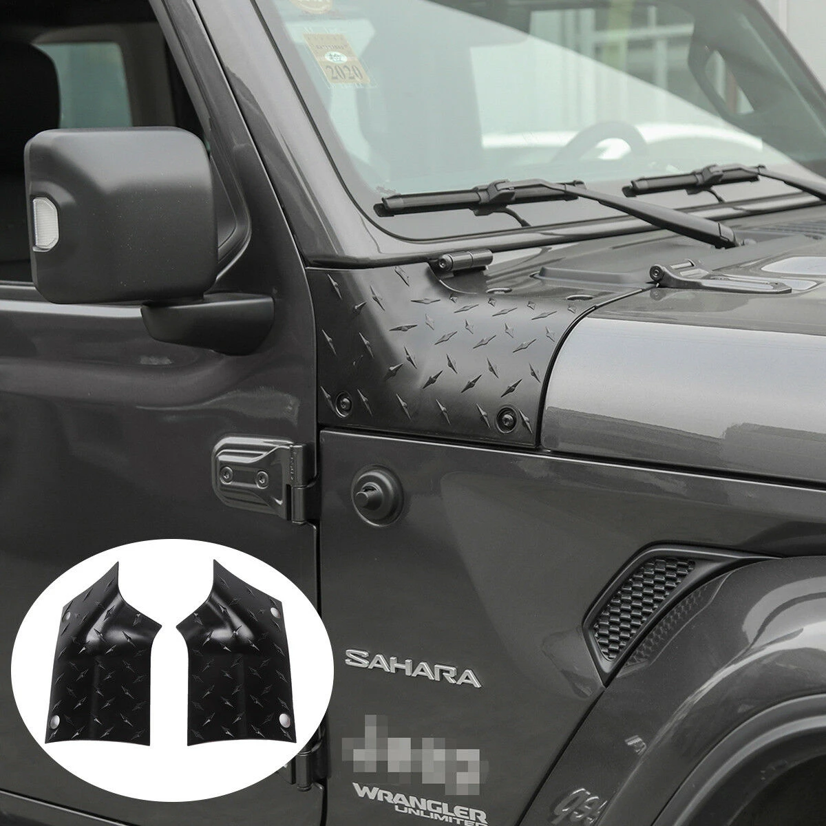 Fit For Jeep Wrangler JL 2018 19 Black ABS Side Body Armor Side Cowl Cover 2PCS