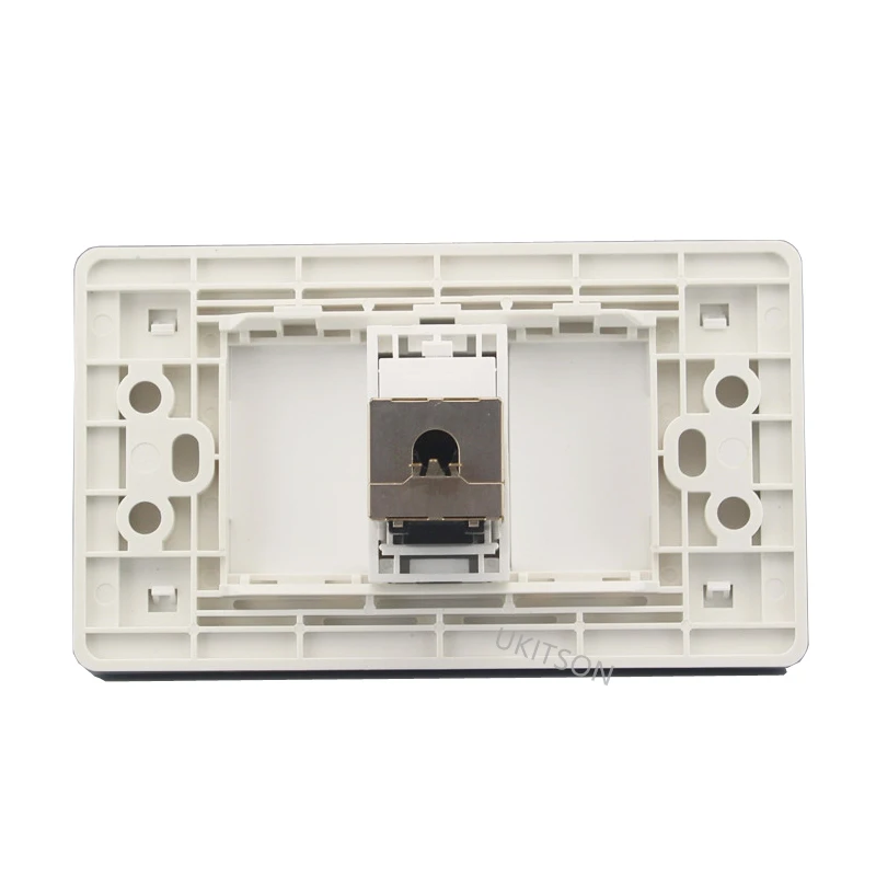 Silver Side 120mm Shield CAT6 Wall Outlet pic 2