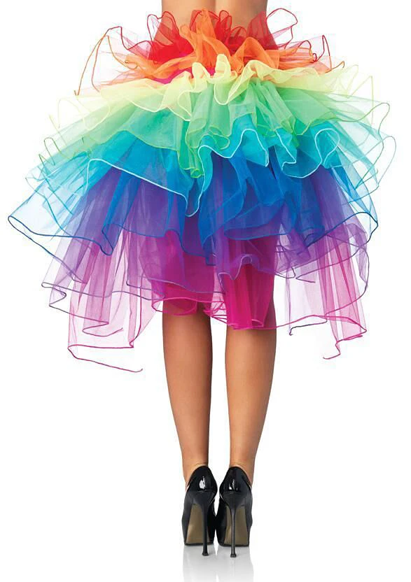 Hot Sale ! Women's Layered Rainbow Bustle Skirt Dance Tulle Tutu Skirt for Clubwear Carnival American Party Skirts Dance Fairy