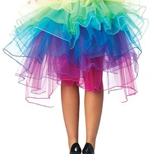 Hot Sale ! Women's Layered Rainbow Bustle Skirt Dance Tulle Tutu Skirt for Clubwear Carnival American Party Skirts Dance Fairy