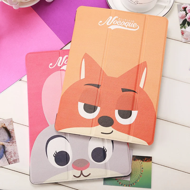 

PU Leather Cartoon Stander Case For iPad air 2 air1 for ipad 9.7 2018 Smart Funda Tablet Folding Cover for ipad 2 3 4 mini 12345