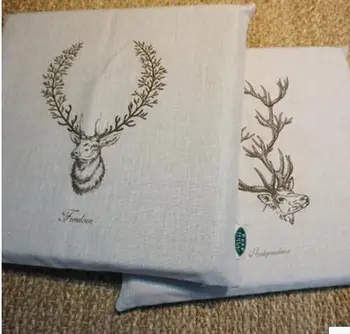 

Simple style linen color deer printed seat mat chair cushion for dinning room seat cushion tatami mat indoor