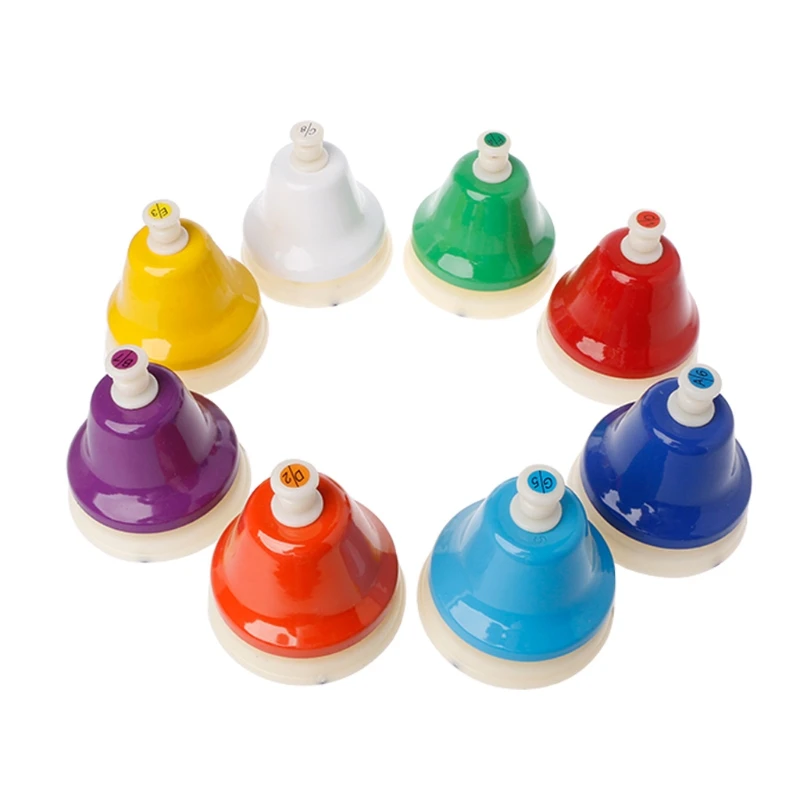 

8 Notes Colorful Hand Bell Musical Toy Set for Children Baby Early Education Free Shipping