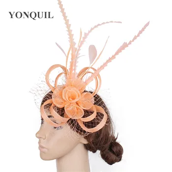 

Cocktail occasion sinamay women headwear bride elegant wedding fascinator hair pin ladies fancy feather hair accessories pin
