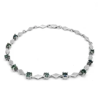 

Real Qi Xuan_Free Mail Dark Blue Stone Flower Bracelets_S925 Solid Silver Fashion Bracelets_Manufacturer Directly Sales