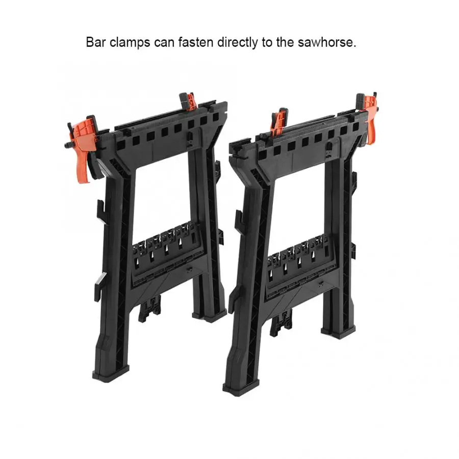 2 шт. сверхмощный складной Sawhorse прочная пила лошадь Нескользящая Зажимная Работа Инструмент