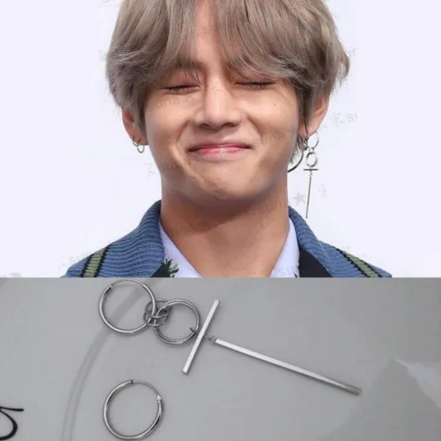 KPOP Bangtan Boys Album BTS JIMIN Stud Earrings Korean Mens Womens long