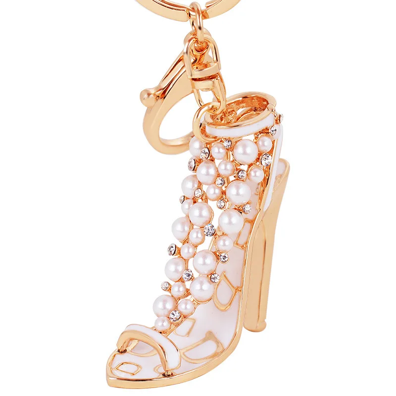 Fancy& Fantasy новые творческие подарки с туфлями на высоком каблуке шипованные брелок с жемчужинами многоцветный девушка кошелек цепочка для ключей для сумки