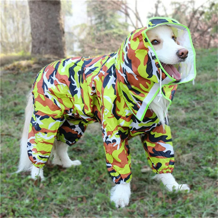 Waterproof Dog Raincoat Small Medium Large Dog Rain Jacket Hooded Adjustable Spring font b Pet b