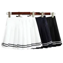 Корейская Летняя мода, юбка с высокой талией, бальная юбка в британском стиле, каваи, винтажная короткая юбка в складку, юбки в стиле Харадзюку для женщин