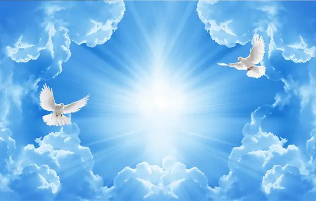 3D decke fliesen blauen himmel und weiße wolken benutzerdefinierte hd