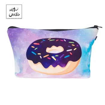 

Who Cares donut 3D Printing Fashion Cosmetic Organizer Bag Makeup Bags Ladies Pouch Women Cosmetic Bag