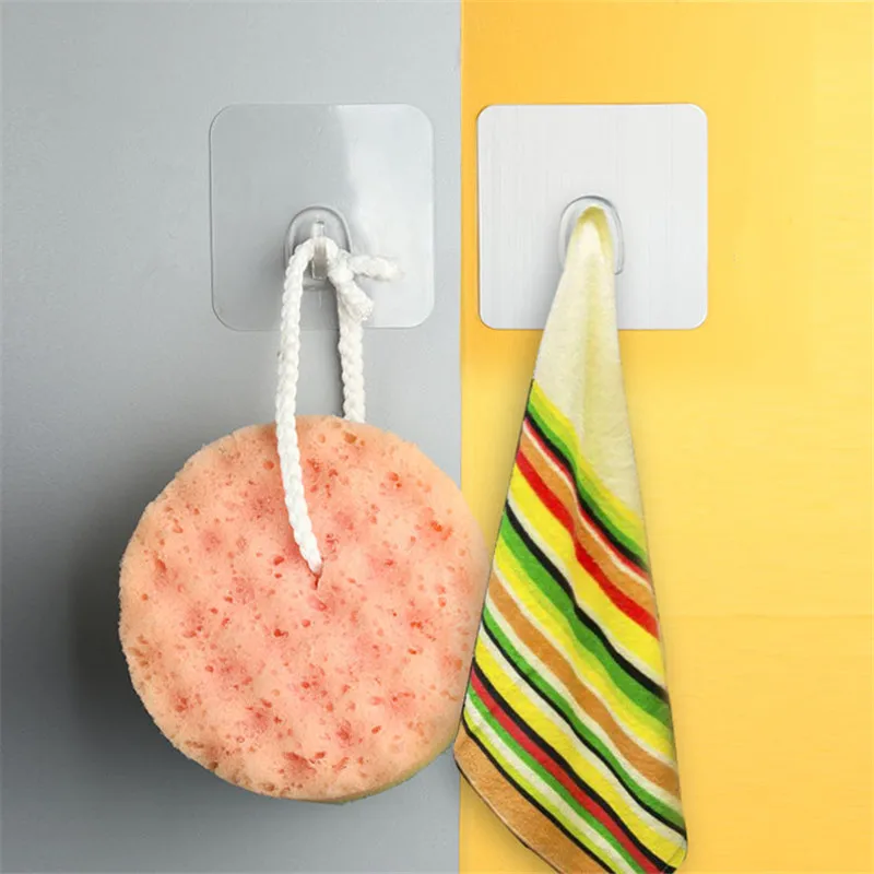 

Latest Style Design Traceless Hooks High Quality Plastic Seamless Adhesive Hook Kitchen Bathroom Waterproof Anti-skid Hooks