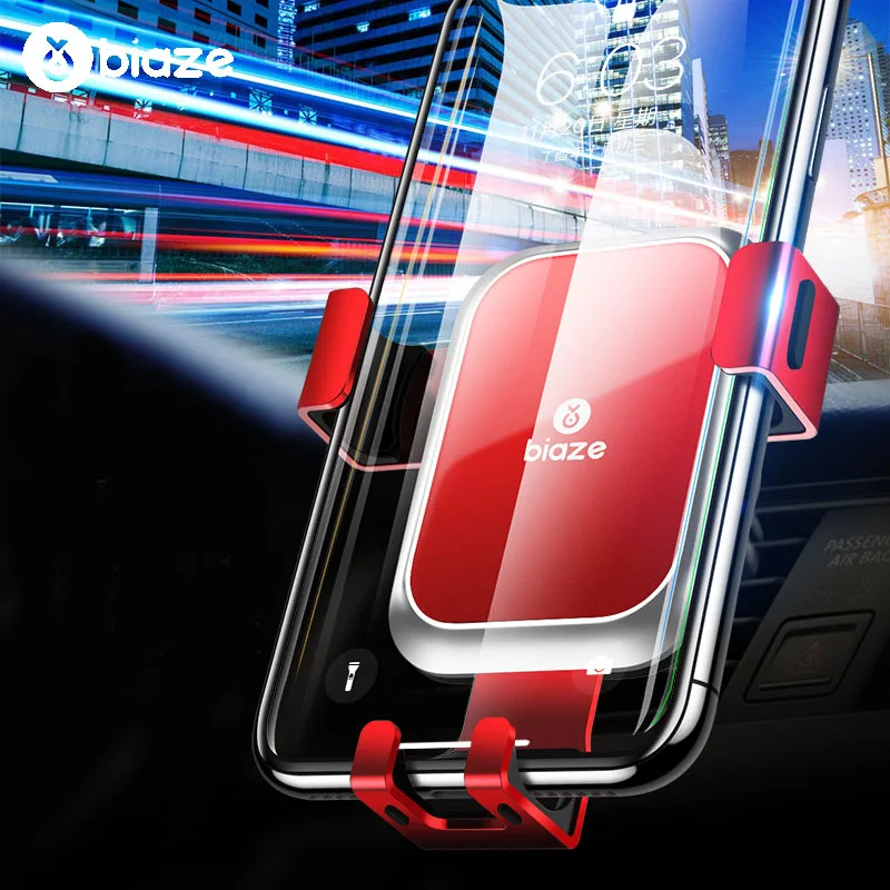 Автомобильный держатель Biaze Gravity для iPhone, samsung, держатель для мобильного телефона из закаленного стекла, 360 градусов, gps, крепление на вентиляционное отверстие, автомобильный держатель для телефона