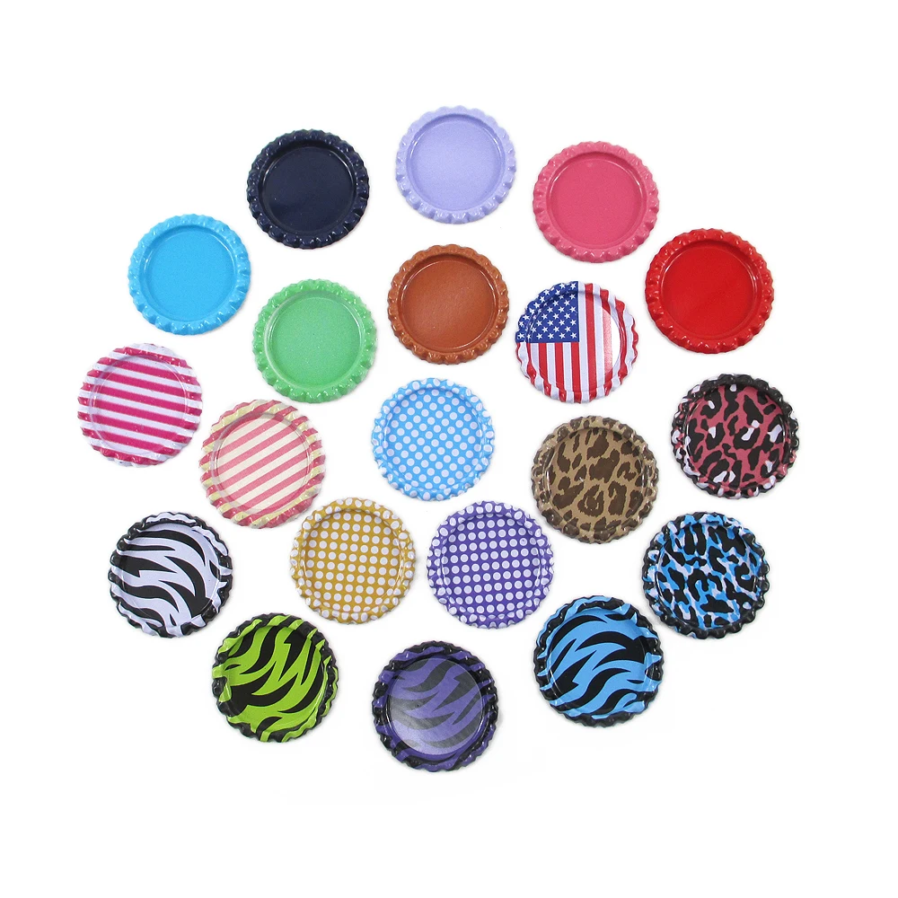 

David accessories 25mm Round Colored Flattened Bottle Caps For DIY Crafts Hair Bows Necklace Jewelry Accessories,100Y12897
