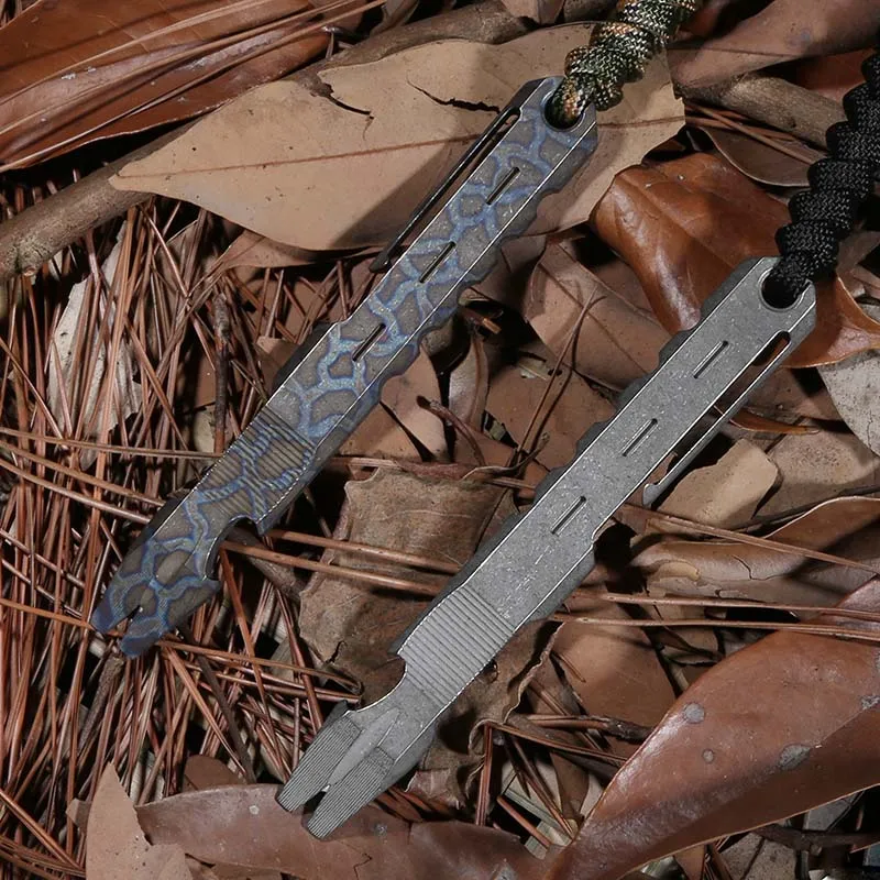 

DICORIA Original Crowbar titanium anodic oxidation Flat handle Flat Head Pointed Crowbar Pry Bar Pry camping hunting EDC