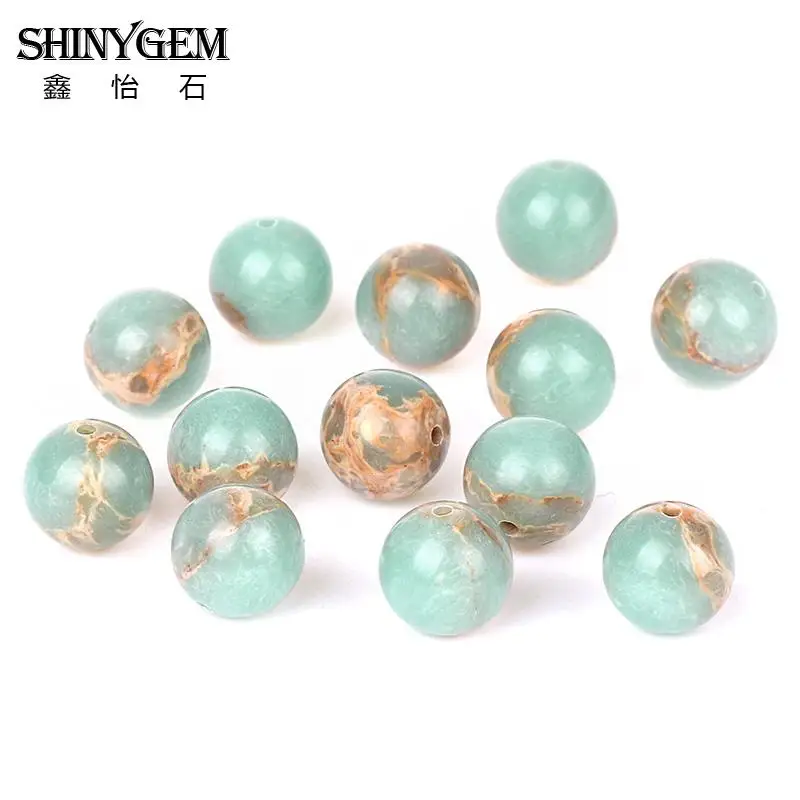 ShinyGem 4/6/8/10/12 мм круглые змеиные бусины уникальный синий зеленый морской осадок