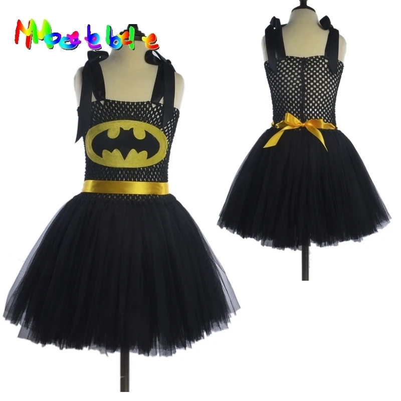 

Black Color Children Girl Batman Tutu Dress Photo Props Little Baby Cosplay Costume Dress-up Party Dresses Halloween Christmas