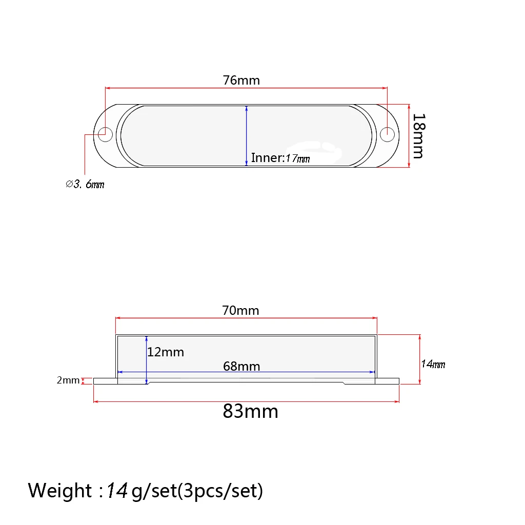 3 Pieces Electric Guitar Sealed Single Coil Pickup Cover for ST Strat Stratorcast