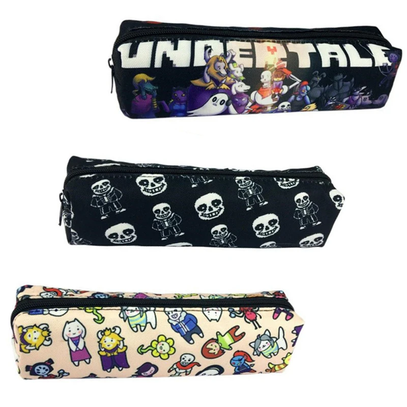 

PROMSPLAND 1pc/lot Undertale Pencil Bag Cartoon Canvas Pencil Case Undertale Anime Pen Box Stationery School Supplies 24cm