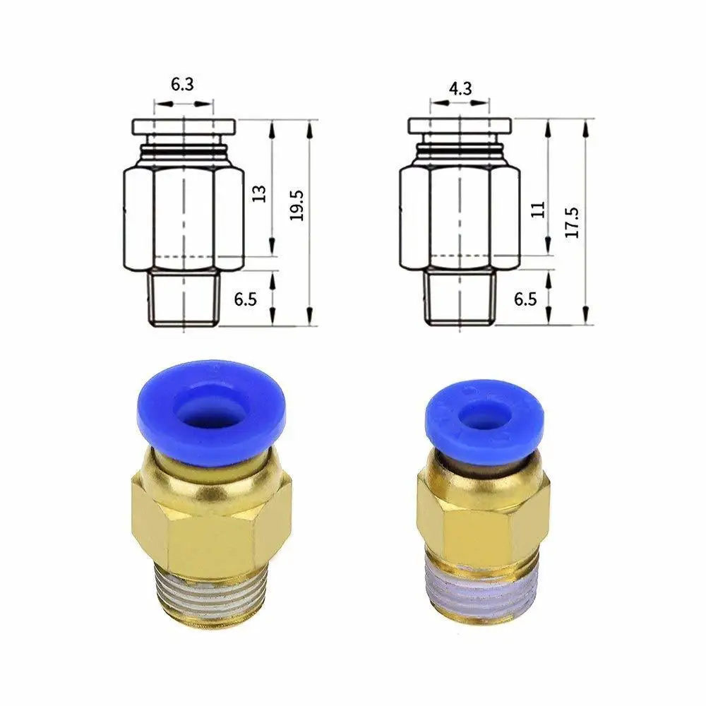 5 قطعة/الوحدة 3d طابعة الهوائية موصلات Pc4-01 1.75 مللي متر أو Pc6-01 3.0 مللي متر Ptfe أنبوب سريعة المقرنة ، j-رئيس تركيبات Hotend صالح