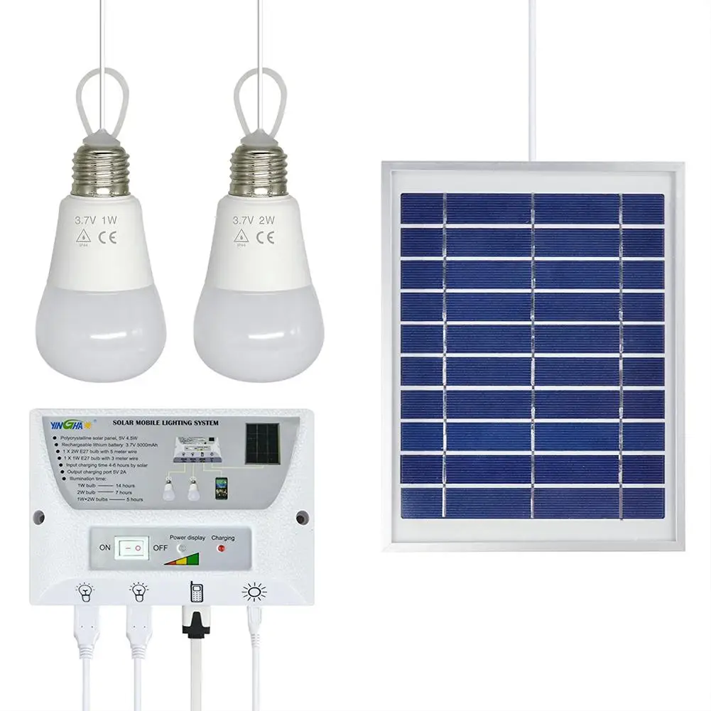 Solar Power Generation System Lighting Super Bright LED Phone Charging Photovoltaic Power Generation Component