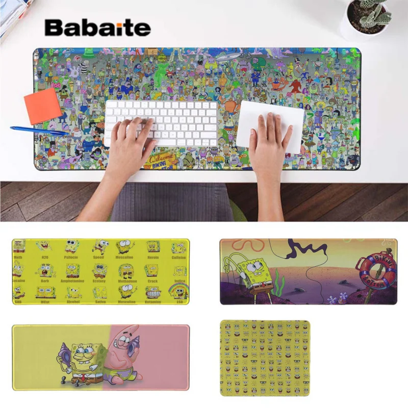 

Babaite 2018 New SpongeBob Large Mouse pad PC Computer mat Rubber PC Computer Gaming mousepad