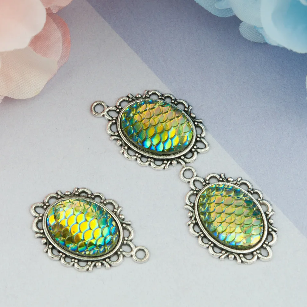 DoreenBeads сплав на основе цинка и Русалка из смолы Рыба/дракон весы Подвески