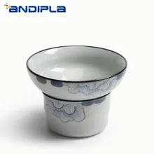 Цзиндэчжэнь голубой и белый фарфор Гибискус чай Комплект фильтров фильтры для кофе Керамический Китайский Чайный набор кунг-фу винтажный домашний декор