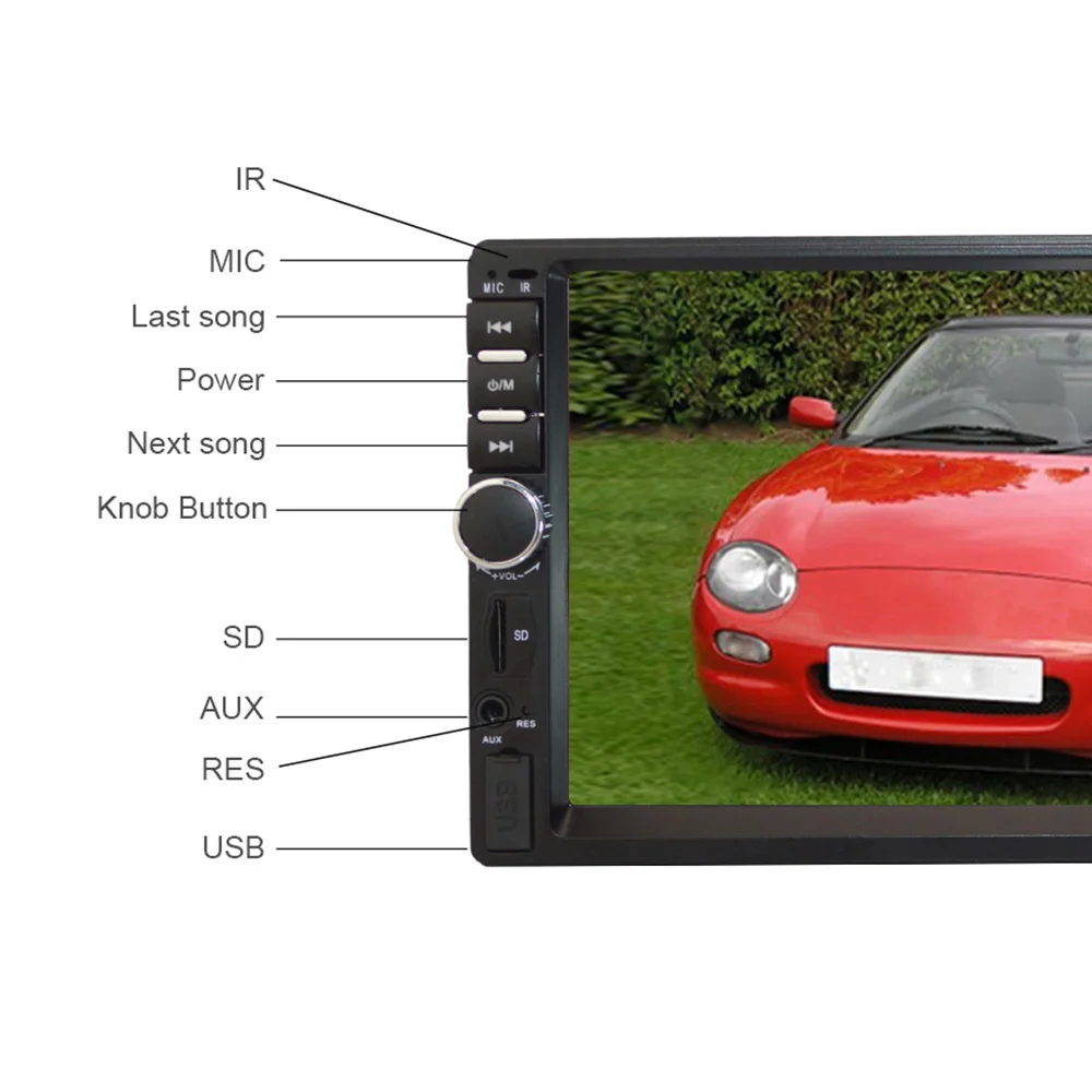 AOSHIKE автомобильный 2 Din MP5 дисплей HD 7 дюймов сенсорный экран двойной слиток Bluetooth FM