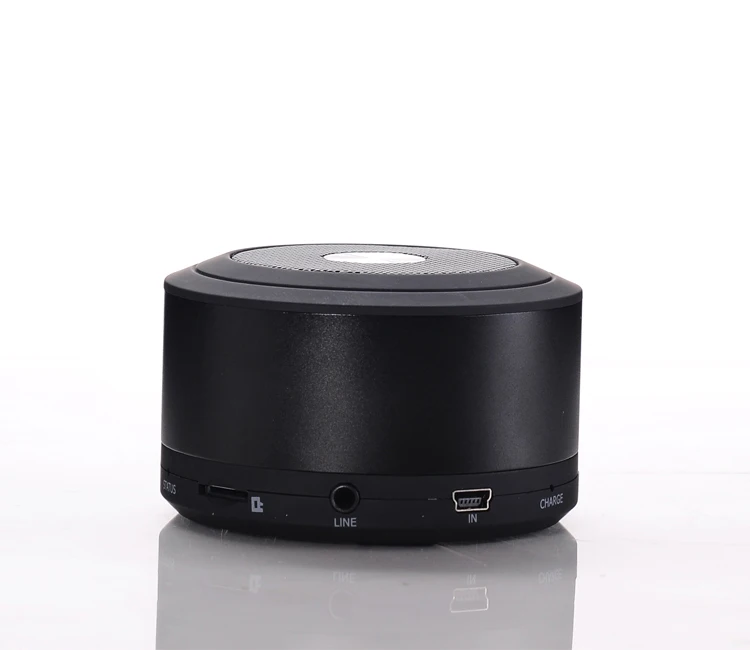 Мини Металл Портативный карты памяти TF карта; bluetooth-колонка Беспроводной Динамик звук Системы стерео 2,0 для объемного звучания музыки для отдыха на открытом воздухе - Цвет: Черный