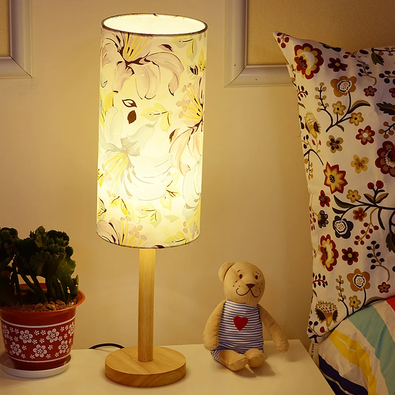 

Modern Bedside Bedroom Wooden Table Lamp Light AC 110V/220V European-style Creative Personality DIY Table Light For Living Room
