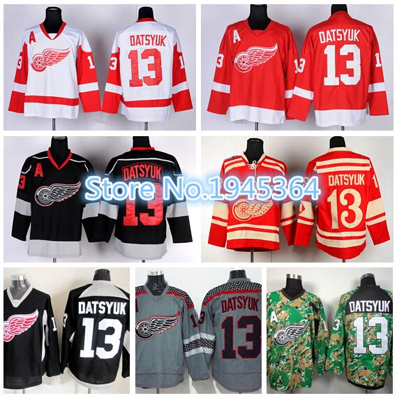 Detroit Red Wings #13 Pavel Datsyuk Black Ice Jersey on sale,for