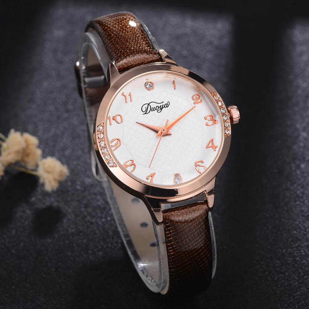 

Women's Watches Red Leather Womens Watches Fashion Woman Strap Watch Birthday Gifts Clock relogio feminino Zegarek Damski