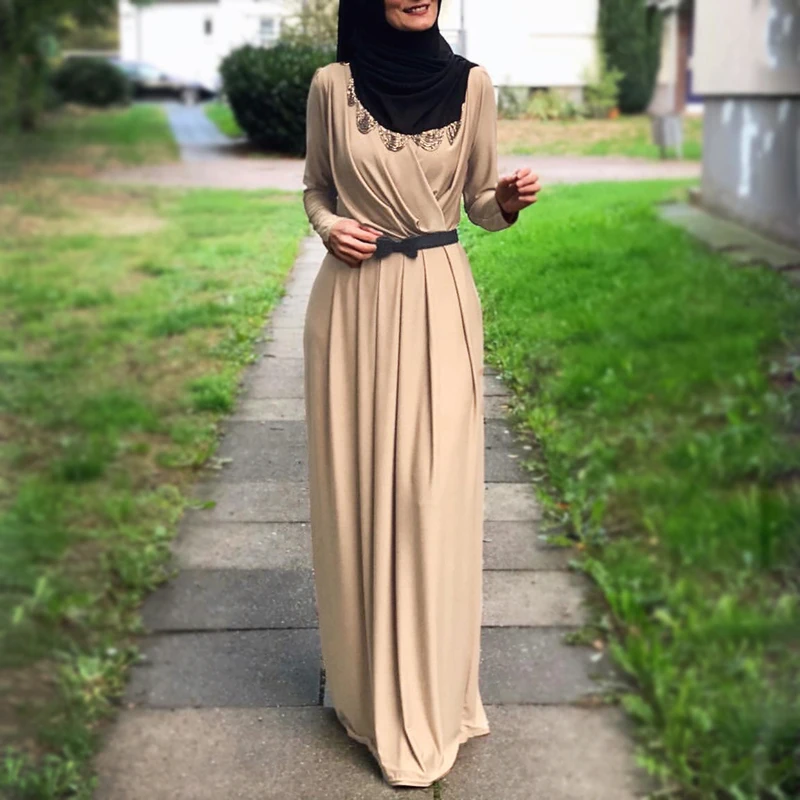 

Abayas For Women Islamic Clothing Kaftan Abaya Dubai Muslim Dress Turkey Jilbab Caftan Marocain 2019 Hot Sale Maxi Dress