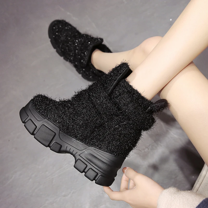 2019 Women Winter Ankle Boots Wedge Platform Sneakers Woman Boots 10CM Height Increaseing High Top Shoes Autumn Botas Feminina 2019 Women Winter Ankle Boots Wedge Platform Sneakers Woman Boots 10CM Height Increaseing High Top Shoes Autumn Botas Feminina