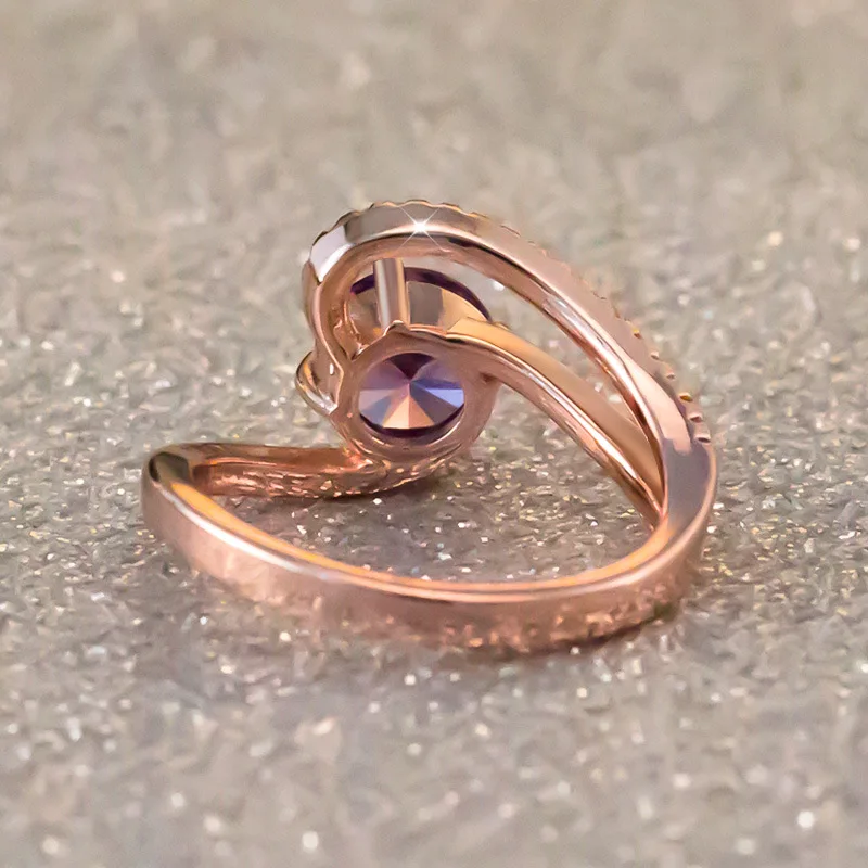 Роскошное обручальное кольцо Huitan, таинственное фиолетовое Кристальное кольцо с камнем, женское кольцо с микро-покрытием, юбилейное кольцо
