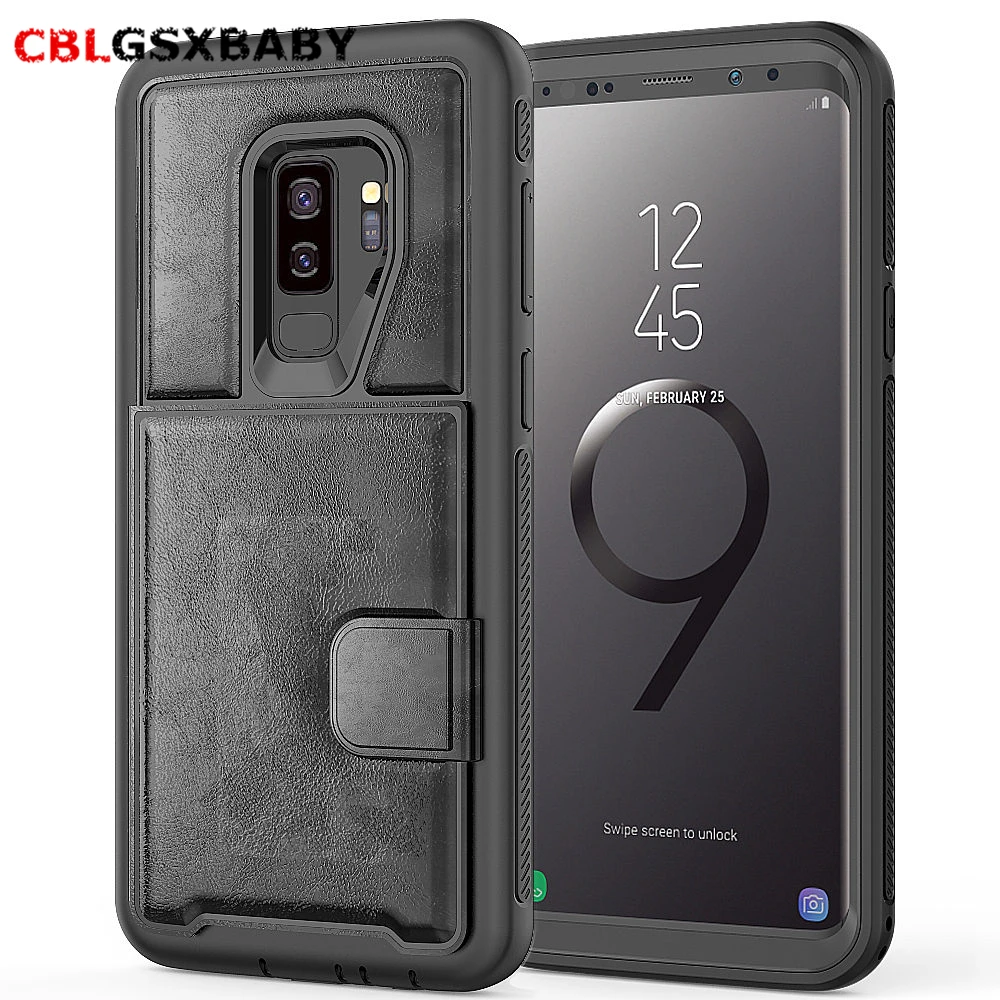 

2018 NEW CBL PC+TPU+PU Leather Case for Samsung S10 Note9 multi card holders case for Samsung S10 S9 Plus S10E phone case cover